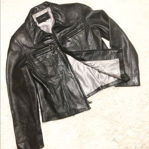 GUESS Genuine Black Leather Jacket Size L